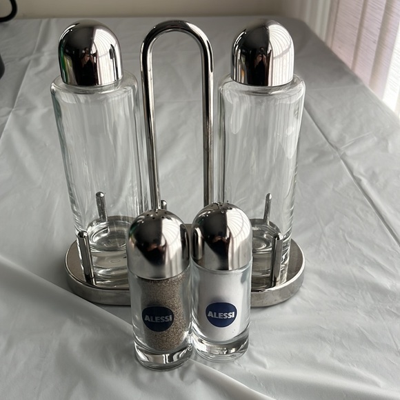 Alessi 4-piece Condiment Set in Silver - Picture 4 of 5